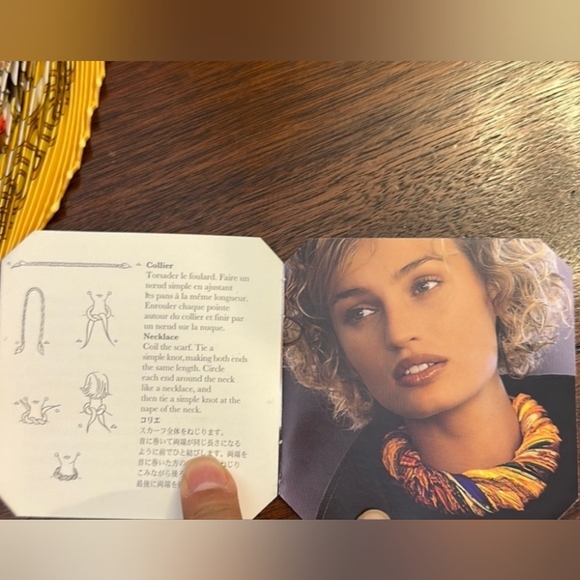 EUC Hermès pleated “decoupage” silk scarf with box and book. - Picture 12 of 14